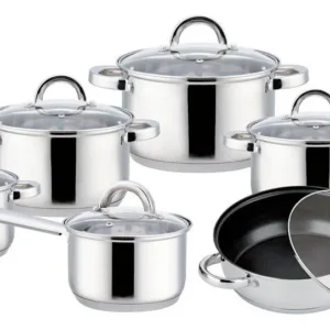 Batería De Cocina De Acero Inoxidable | 12 Piezas Acero
